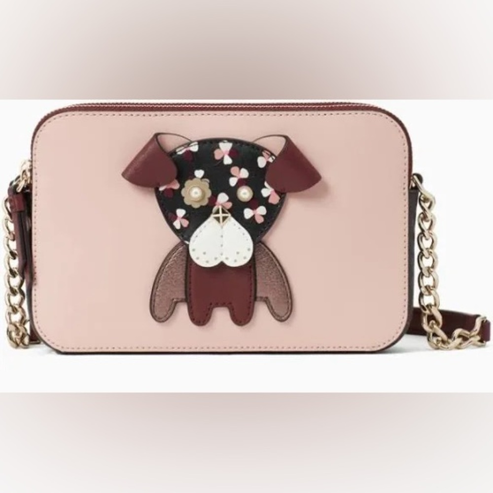 Kate Spade Floral Dog/Pup Cherrywood Crossbody bag